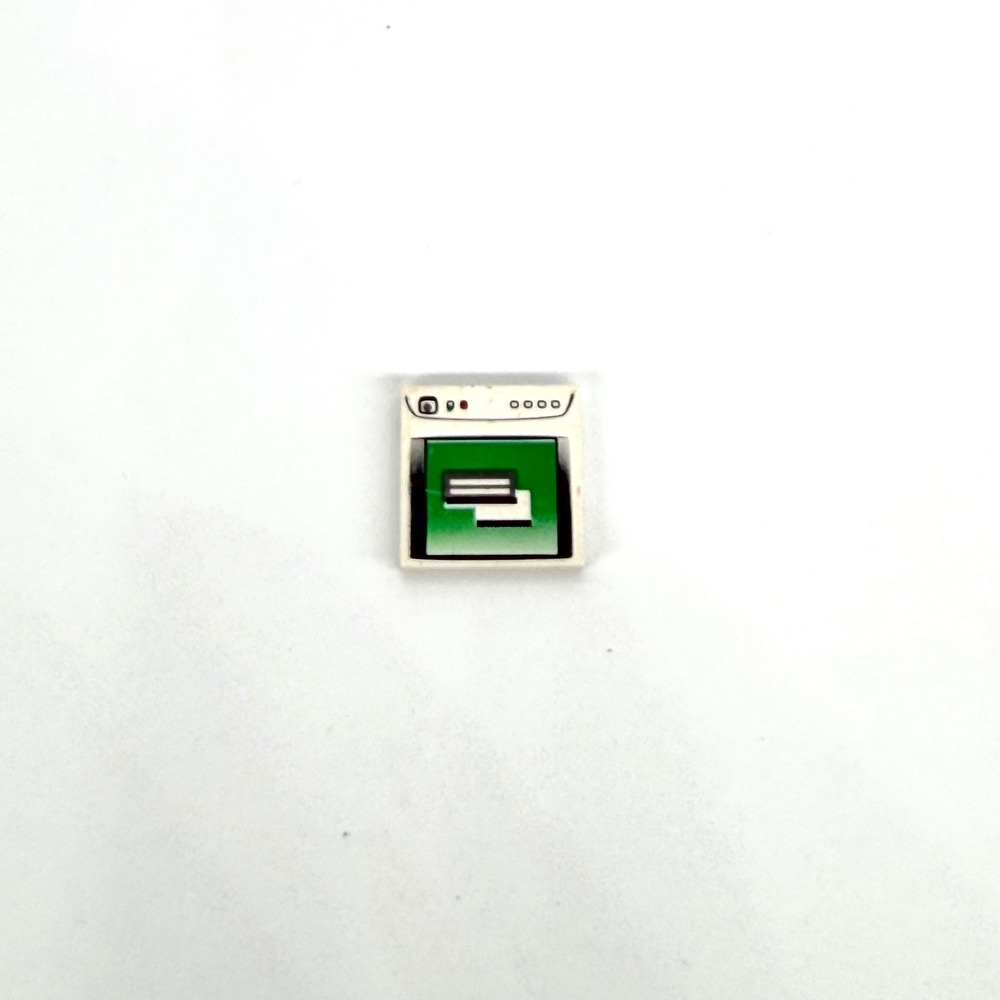 LEGO Tile 2x2 Computer Screen PC Monitor Green Pattern Part 3068bpb0381